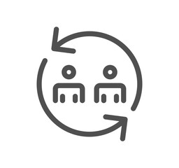 Teamwork and business communication icon outline and linear vector.	
