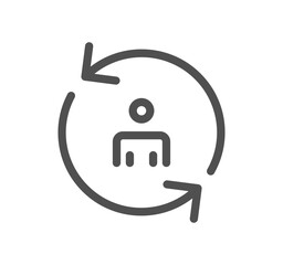 Teamwork and business communication icon outline and linear vector.	
