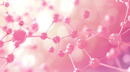 A simple science template with a Plexus background in pink and white, sleek design and high-quality image