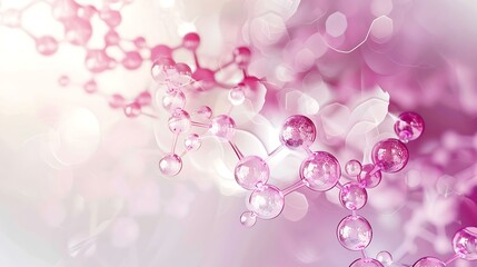 A simple science template with a Plexus background in pink and white, sleek design and high-quality image