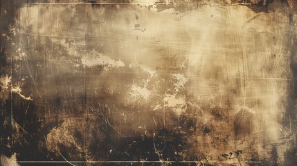 Obraz premium Old worn scratched photograph texture sepia tones faded details, and distressed edges.