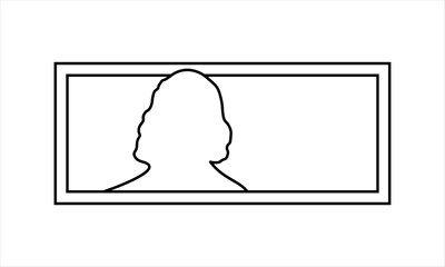 Minimalistic dollar banknote line icon. Money. Paper currency symbol simple design. Isolated on white background. Outline sign for app, graphic design, infographic, site, web, ui. Vector EPS 10