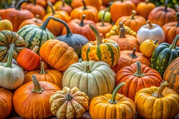 Obraz premium Different pumpkins photo background