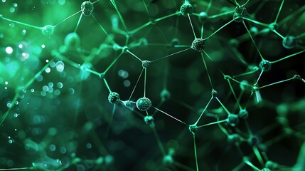 A sleek and modern science template with a Plexus background in green and black, clean and minimalistic, ultra HD quality