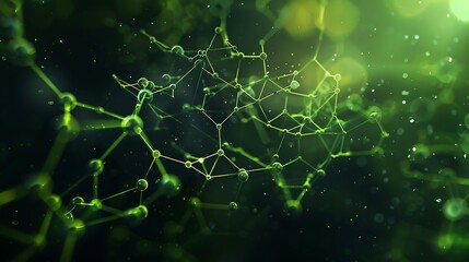 A sleek and modern science template with a Plexus background in green and black, clean and minimalistic, ultra HD quality