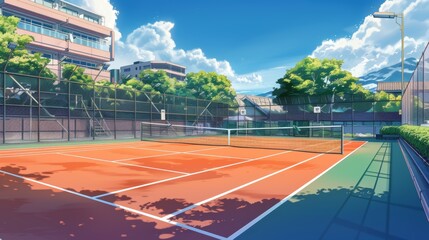 Tennis court, anime style