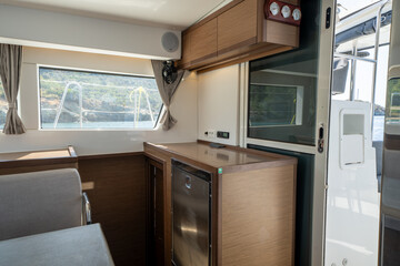 interior of sailing boat. sailing