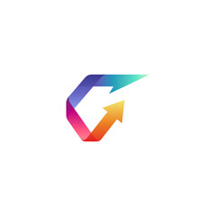 Arrow letter G logo design concept