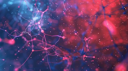 A sophisticated science template with a Plexus background in shades of red and blue, simple and ultra HD quality