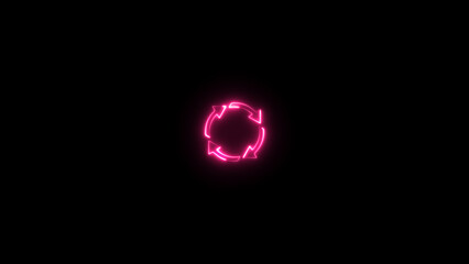 Abstract beautiful purple neon circle loading bar icon background illustration. neon circle frame loading icon background.