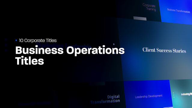 Business Operations Titles | 10 Motion Titles with Control Panels