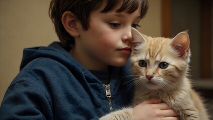 About the bond between a lonely child and a rescued kitten ai_generated