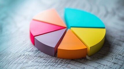 Fototapeta premium A pie chart displaying percentages of budget allocation for different departments