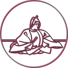 カラーシャドウ円形百人一首　大納言経信