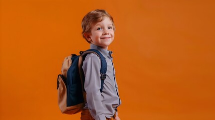 Cheerful Young Student Excited to Return to School Wearing Preppy Outfit