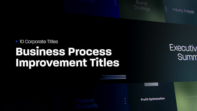 Business Process Improvement Titles | 10 Motion Titles with Control Panels