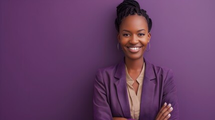 Confident and Vibrant Black Businesswoman in Neo Pop Style Portrait