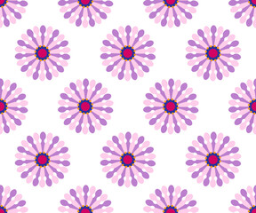 Seamless vector pattern of stylized Osteospermum Margarita flower