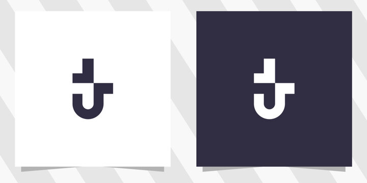 Letter jt tj logo design vector