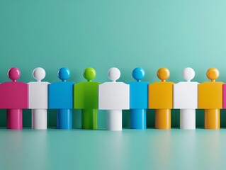 Obraz premium Poll Participation A group of diverse avatars casting votes