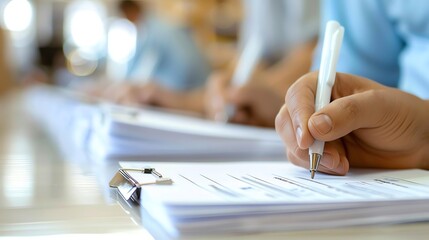 Voter Registration  A form being filled out for voter registration