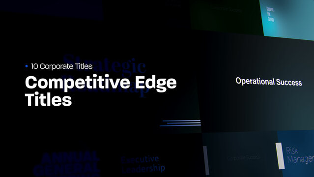 Competitive Edge Titles | 10 Motion Titles with Control Panels