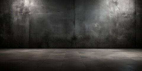 Dark Room with Concrete Wall and Floor