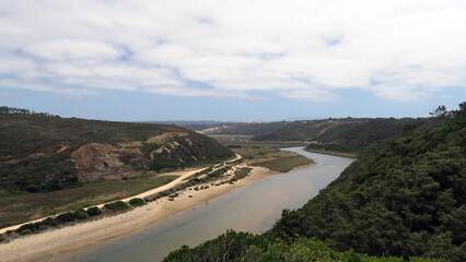 Odeceixe, Portugal. Praia de Odeceixe is a beach belonging to the parish of Odeceixe, municipality of Aljezur. It is the northernmost beach in the Algarve.