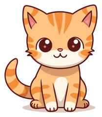 PNG Cute cartoon orange tabby kitten