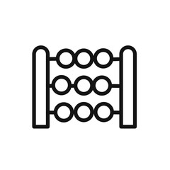 Abacus icon linear vector graphics sign