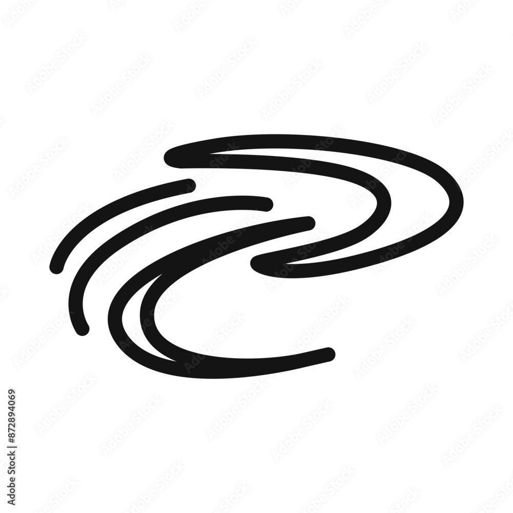 Poster Boomerang Icon linear vector graphics sign