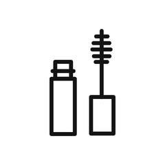 Mascara brush icon linear vector graphics sign