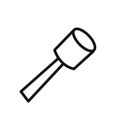 Marshmallow stick icon linear vector graphics sign