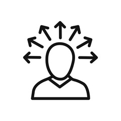 Mind awareness icon linear vector graphics sign