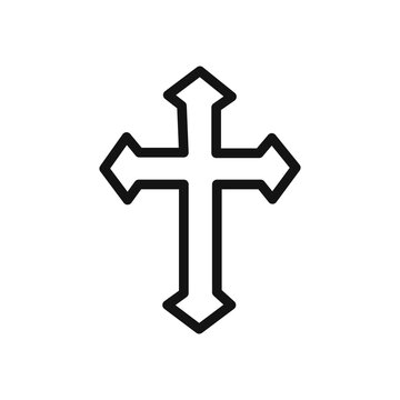 recommend clip art: Christian Cross icon linear vector graphics sign
