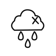 No rain Icon linear vector graphics sign