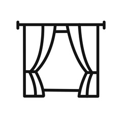 curtains icon linear vector graphics sign