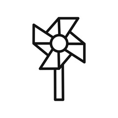 paper Windmill icon linear vector graphics sign