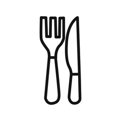 Cutlery icon linear vector graphics sign