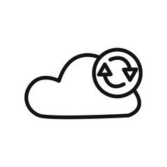Data synchronization icon linear vector graphics sign
