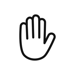 Raised Hand icon linear vector graphics sign
