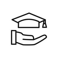 education Scholarship icon linear vector graphics sign