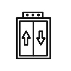 Elevator lift icon linear vector graphics sign