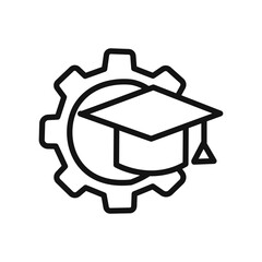 Engineering Education Map linear vector graphics sign