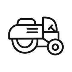 Road roller icon linear vector graphics sign