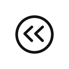 Rewind Previous Back arrow icon linear vector graphics sign