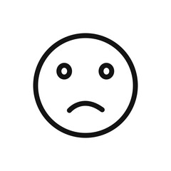 sad icon linear vector graphics sign