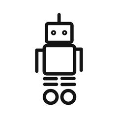 Robot Icon linear vector graphics sign