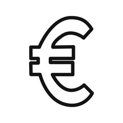 euro sign icon linear vector graphics sign
