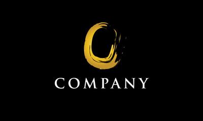 Handwriting Logo O Company Gold Abstract Modern Cool